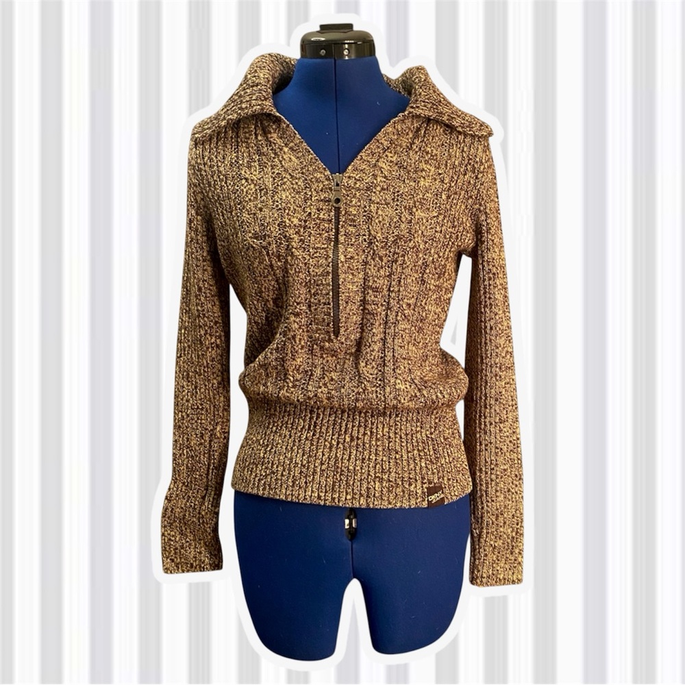 DKNY Brown V-Neck Sweater